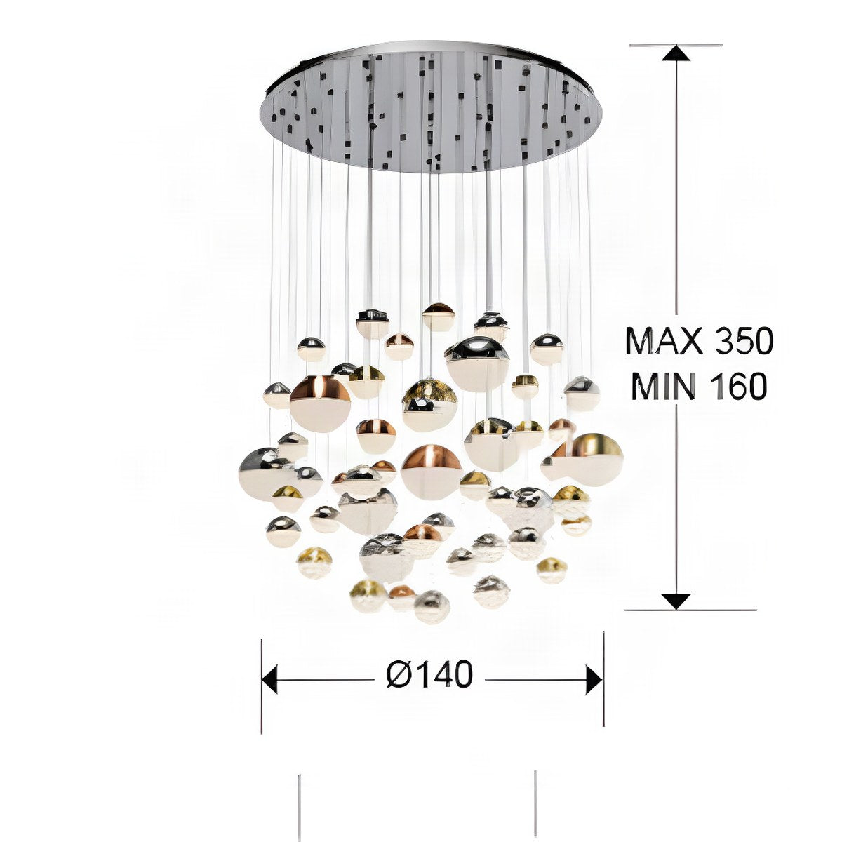 Schuller Sphere 55 Light Cluster Pendant Light with Multicoloured with Bluetooth Control