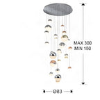 Schuller Sphere 27 Light Cluster Colour Changing Pendant Light in Multicoloured with Bluetooth Control