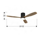 Schuller Siroco LED Ceiling Fan Dimmable D132cm in Black Wal