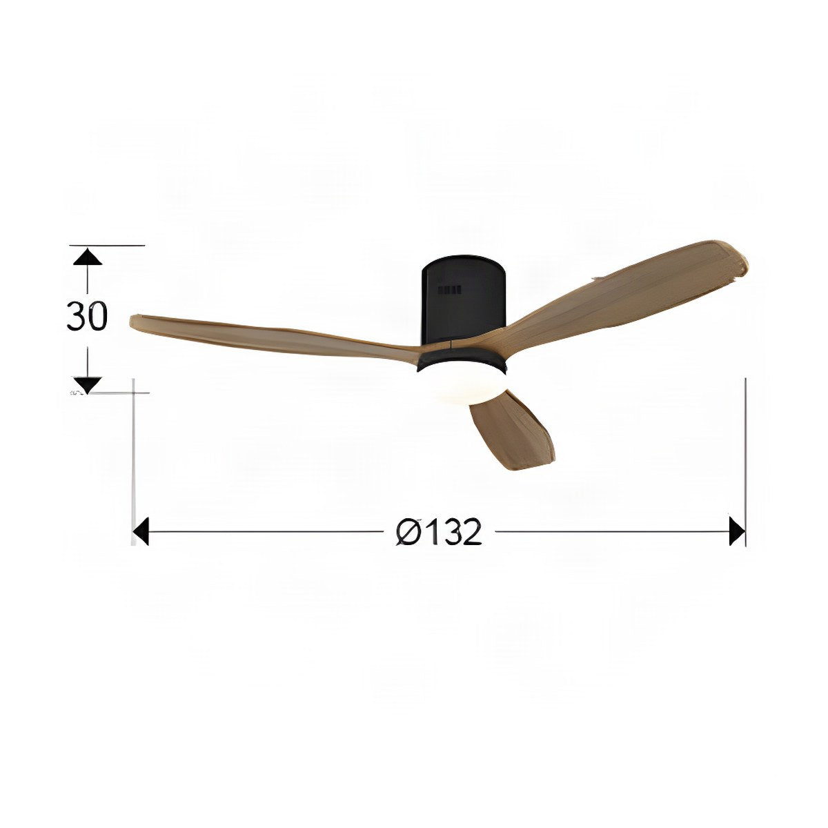 Schuller Siroco LED Ceiling Fan Dimmable D132cm in Black Wal