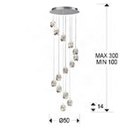 Schuller Rocio 14 Light Pendant Light in Chrome with Bluetooth Control
