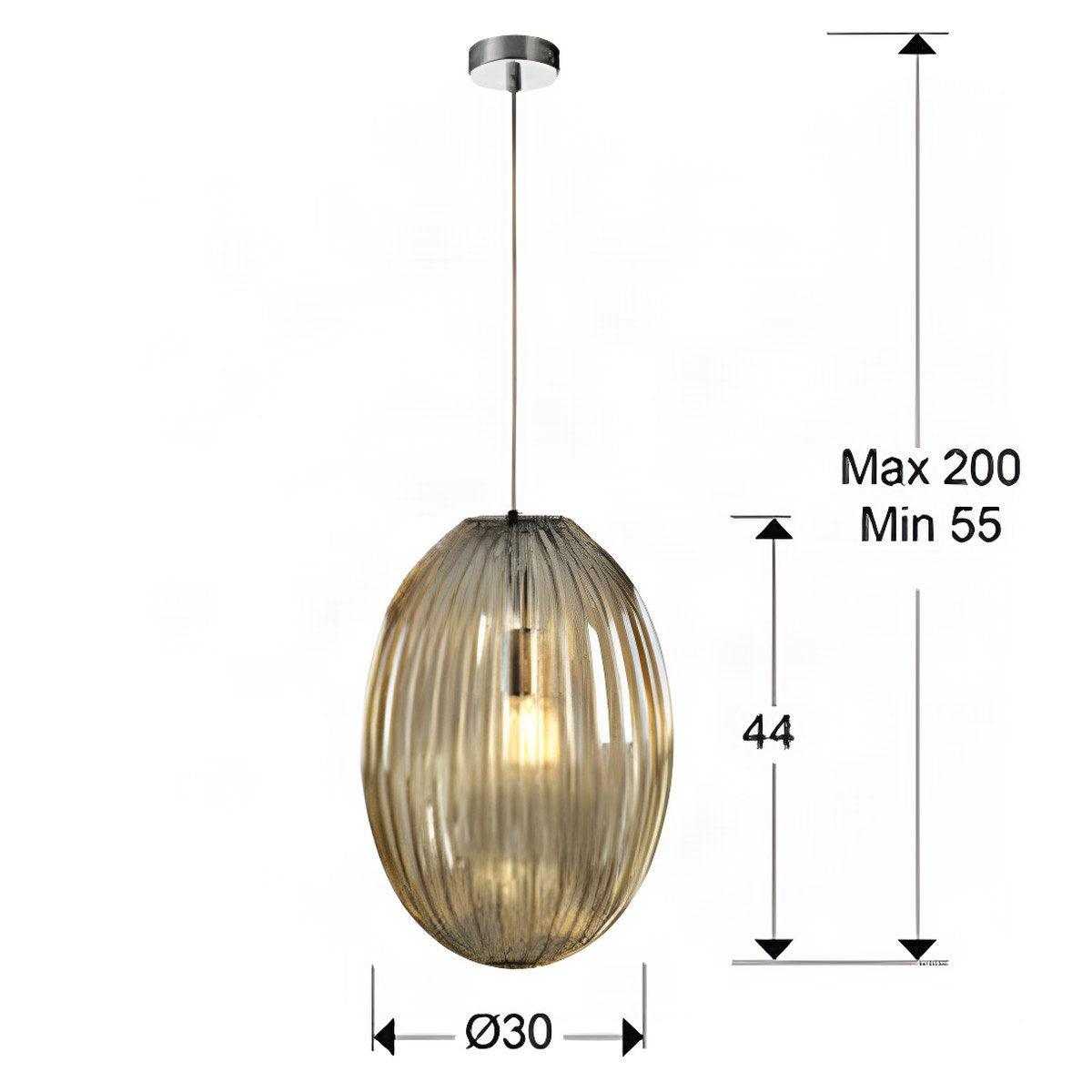Schuller Ovila Medium Single Pendant Light in Cognac Shade