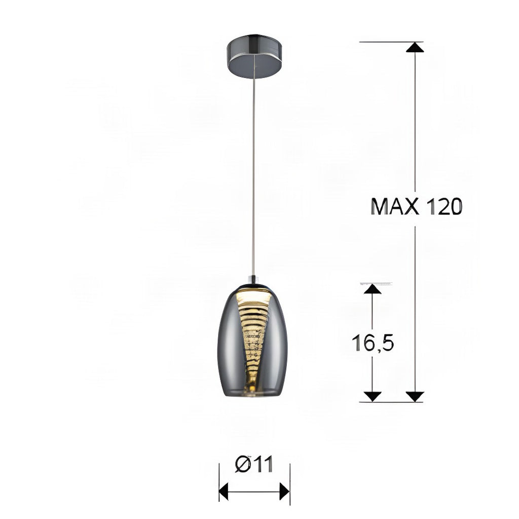 Schuller Nebula Lamp 1L. Led Chrome 584102