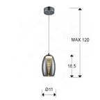 Schuller Nebula Lamp 1L. Led Chrome 584102