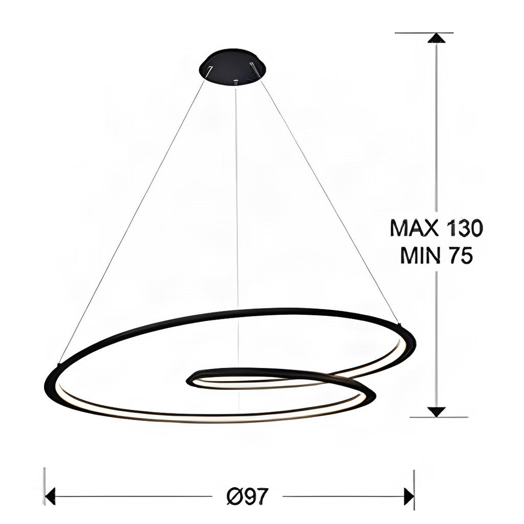 Schuller Looping Large Pendant Light in Black