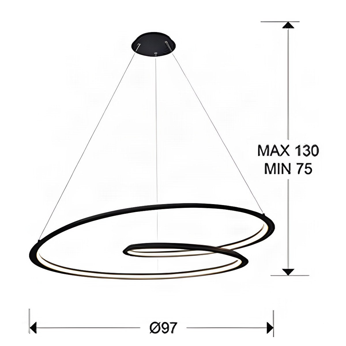 Schuller Looping Large Pendant Light in Black