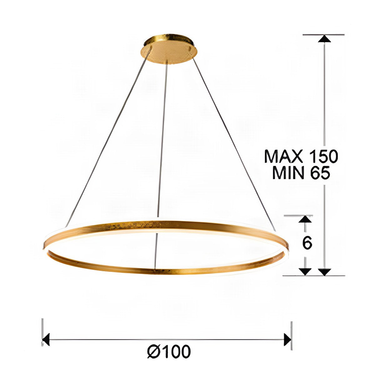 Schuller Helia Large Pendant Light in Gold Leaf