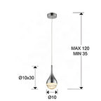Schuller Elie Single Pendant Light in Chrome