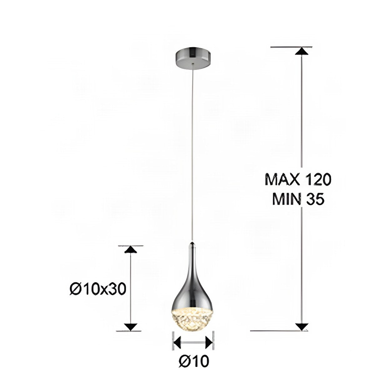 Schuller Elie Single Pendant Light in Chrome