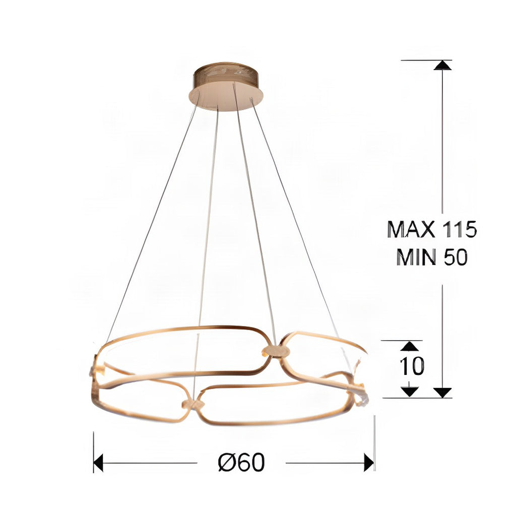 Schuller Colette Medium Pendant Light in Rose Gold