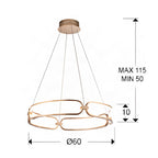 Schuller Colette Medium Pendant Light in Rose Gold