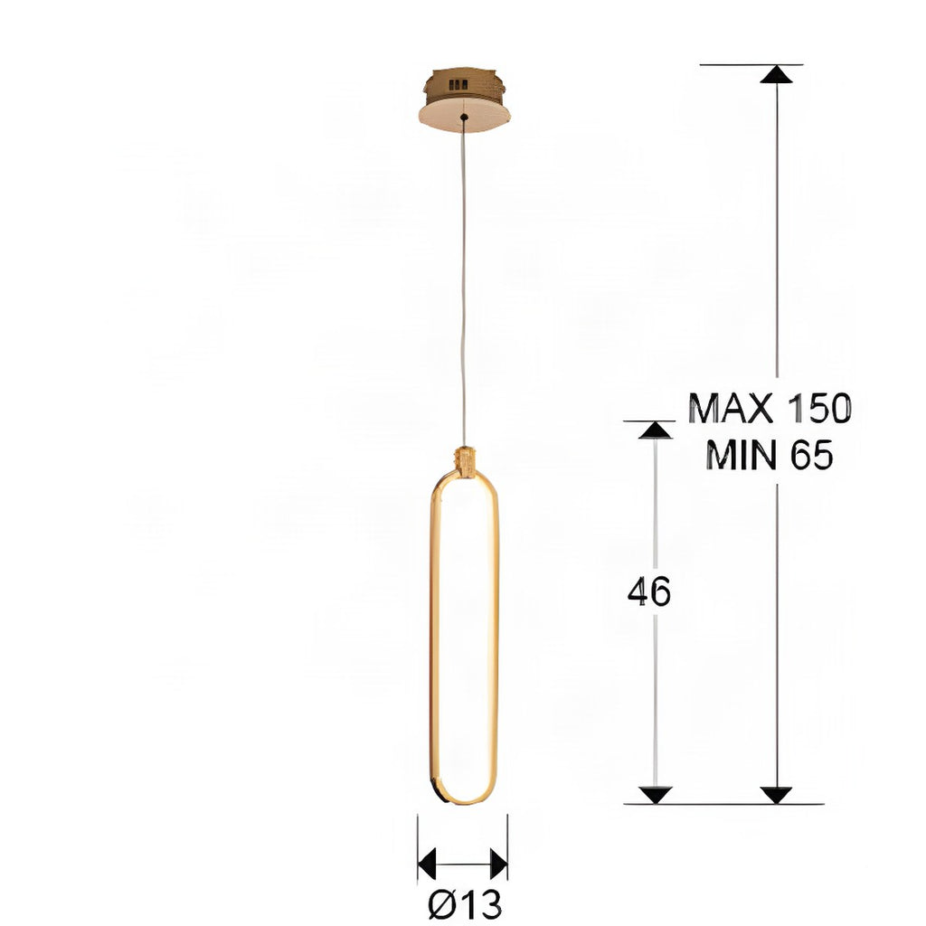 Schuller Colette Single Pendant Light in Rose Gold