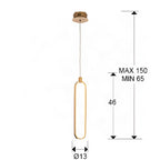 Schuller Colette Single Pendant Light in Rose Gold