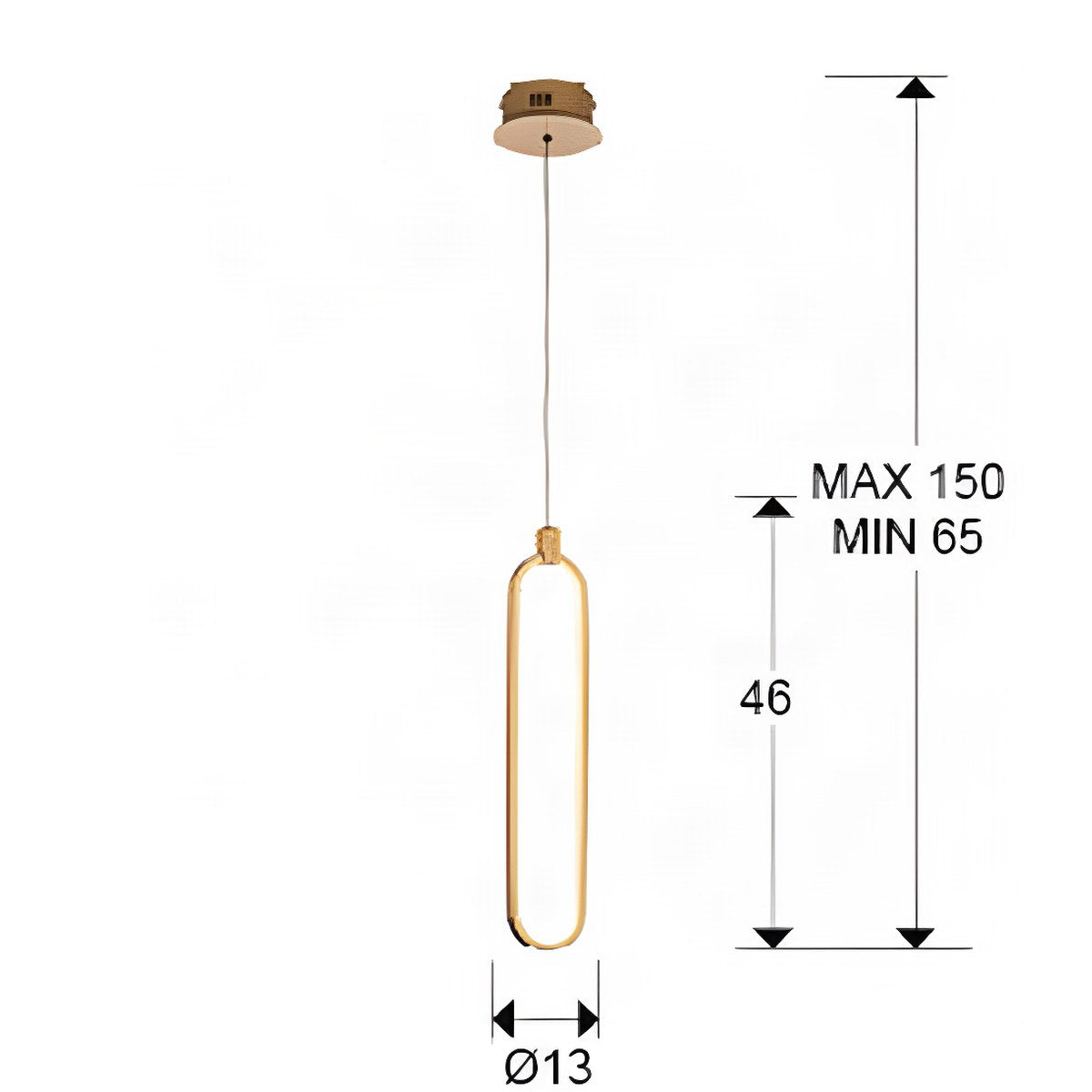 Schuller Colette Single Pendant Light in Rose Gold