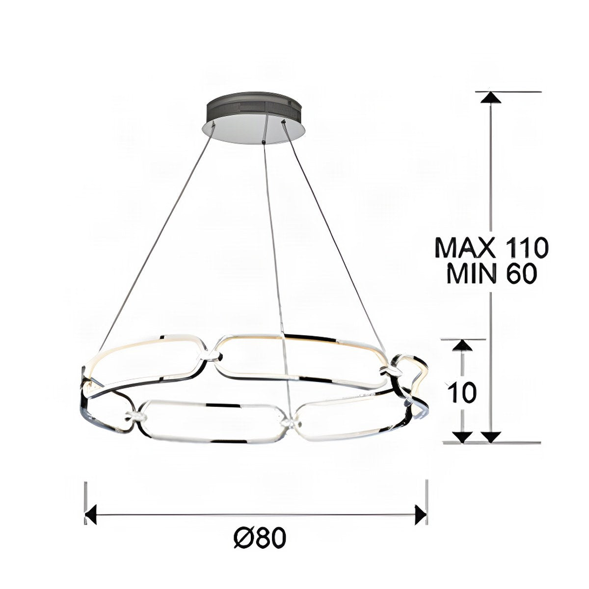 Schuller Colette Large Pendant Light in Chrome