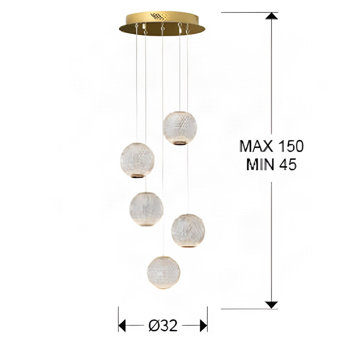 Schuller Austral 5 Light Pendant Light in Gold
