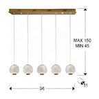 Schuller Austral 5 Light Bar Pendant Light in Gold