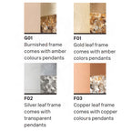 Masiero Ola Ceiling Small 40cm Pendant 6 x E14 Gold Leaf Amber Colours OLA-S6-40-F01