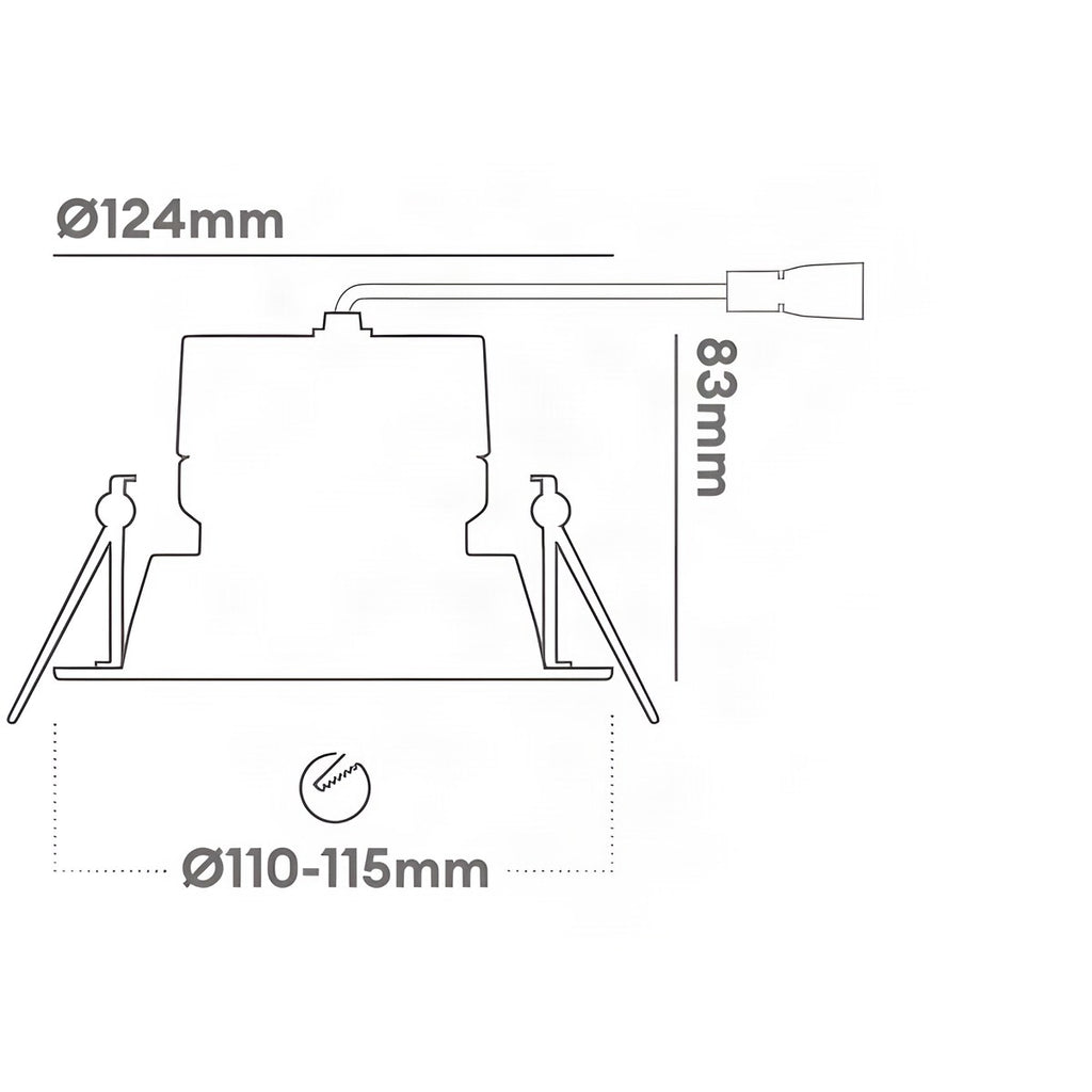 Collingwood H5 500 Dimmable Fire-Rated Fixed Downlight Brushed Steel 2700K / 3000K / 4000K