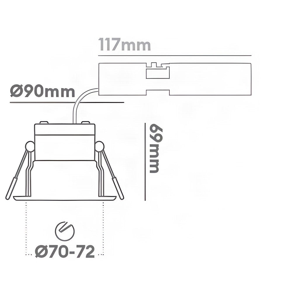 Collingwood H4 Lite CSP IP65 CCT Switchable Downlight 2700K / 3000K / 4000K White Bezel