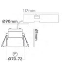 Collingwood H4 Lite CSP IP65 CCT Switchable Downlight 2700K / 3000K / 4000K White Bezel