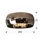Schuller Argos 6 Light Flush Ceiling Light in Chrome with Remote