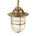 Navigator Hull Pendant Lantern in Raw Solid Brass