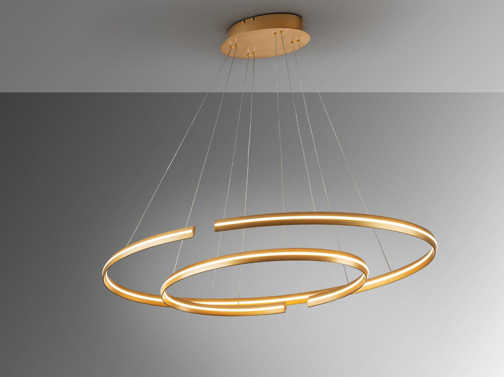 Schuller Elipse Large Pendant Light in Gold with Bluetooth Dimmable