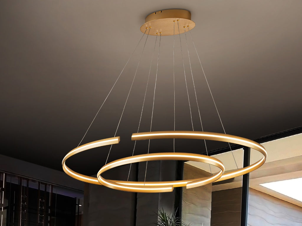 Schuller Elipse Large Pendant Light in Gold with Bluetooth Dimmable