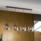 Schuller Fox 4 Light Bar Pendant Light in Chocolate