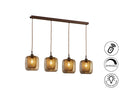 Schuller Fox 4 Light Pendant Light in Chocolate with Remote Control