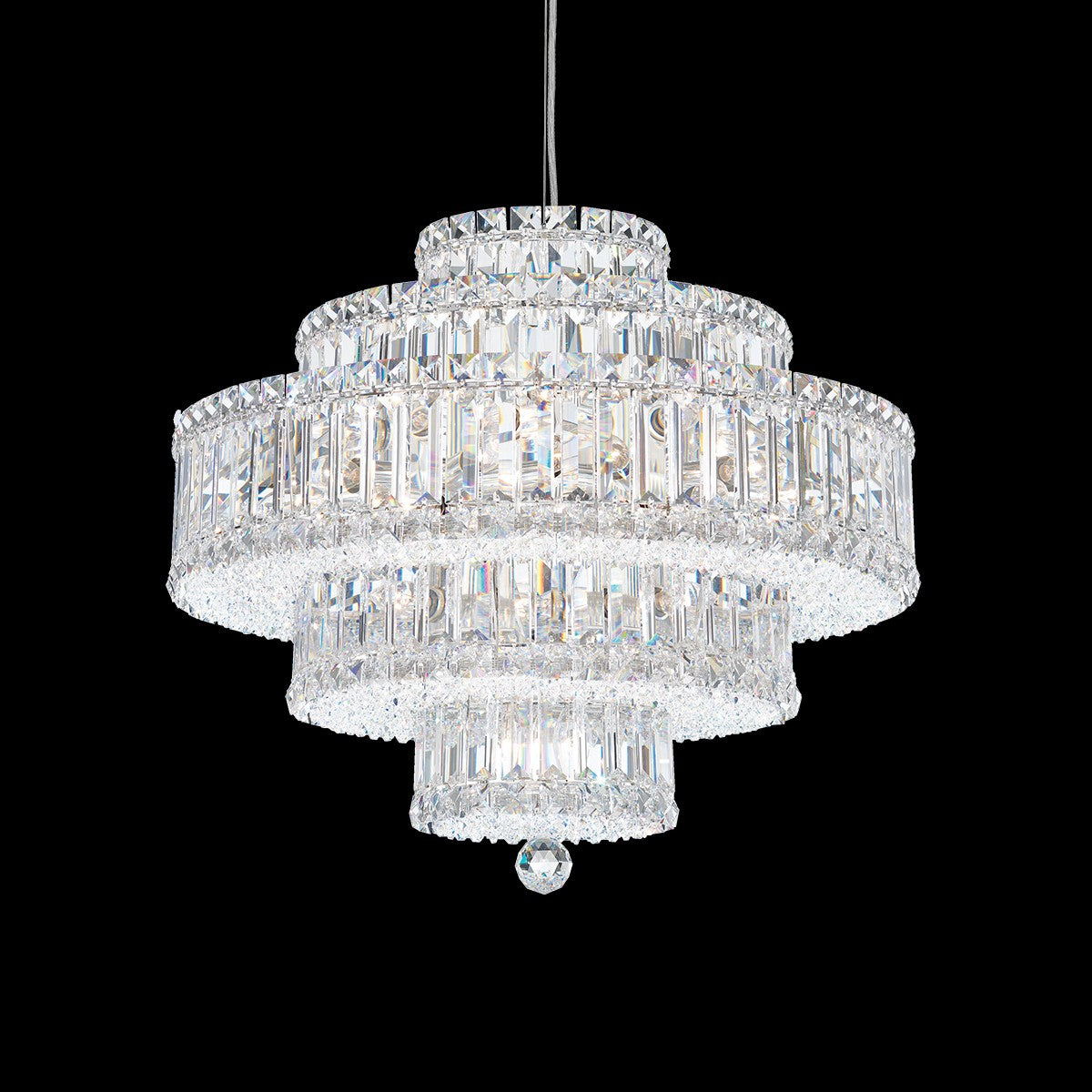 Schonbek Plaza 22 Light Radiance Crystal Chandelier in Stainless Steel
