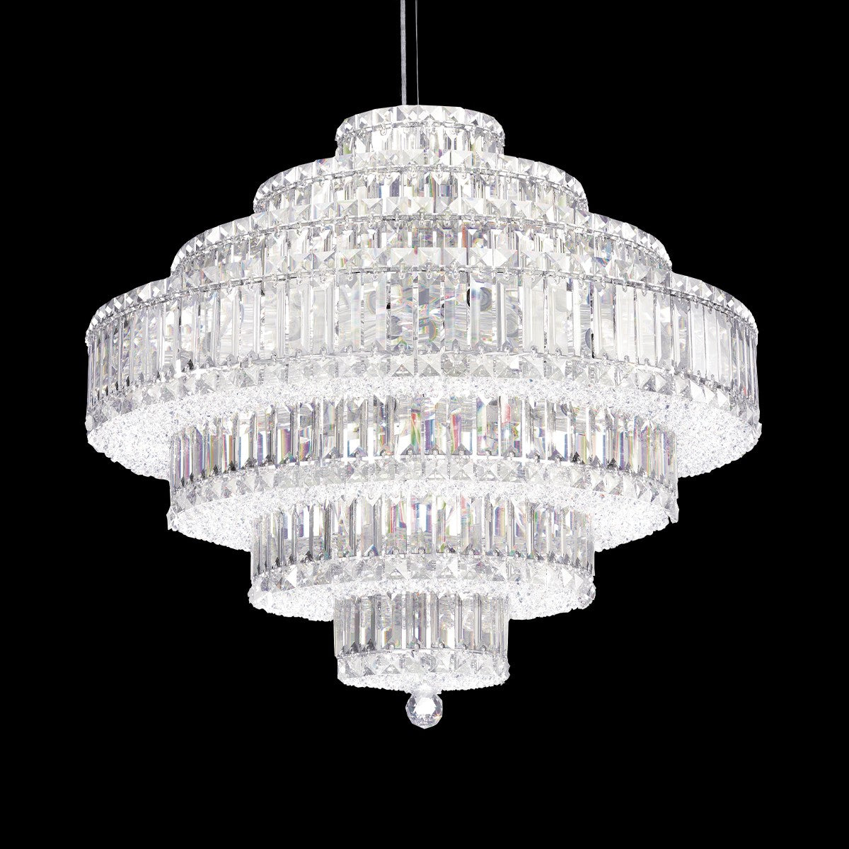 Schonbek Plaza 31 Light Pendant in Stainless Steel with Clear Radiance Crystal
