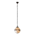 Interiors 1900 Fargo Small Globe Tiffany Pendant Light in Satin Black