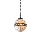 Interiors 1900 Fargo Small Globe Tiffany Pendant Light in Satin Black
