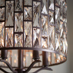Endon Belle 5 Light Pendant Light with Clear Crystal in Dark Bronze Paint