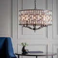 Endon Belle 8 Light Pendant Light in Dark Bronze with Clear Crystal
