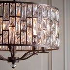 Endon Belle 8 Light Pendant Light in Dark Bronze with Clear Crystal