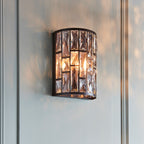 Endon Belle 1 Light Wall Light in Dark Bronze with Clear Crystal