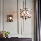 Endon Belle 1 Light Wall Light in Dark Bronze with Clear Crystal