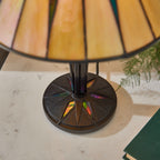 Interiors 1900 Dark Star Tiffany Table Lamp in Black with Iridised Glass Inserts