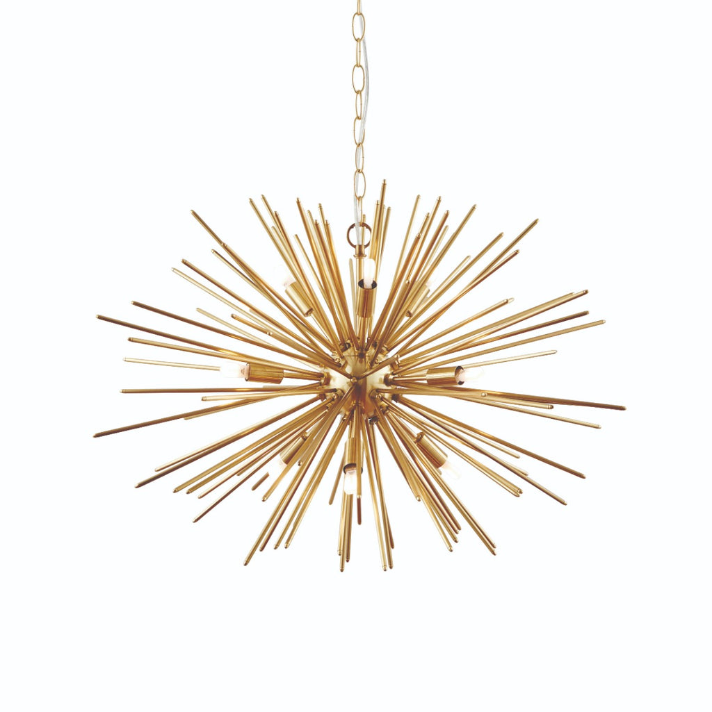 Endon Orta 9 Light Pendant Light in Satin Brass