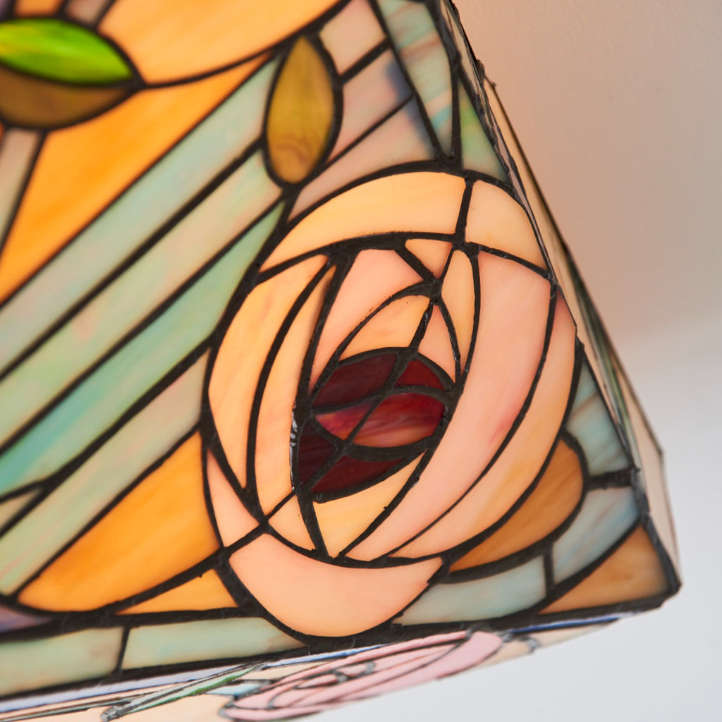 Interiors 1900 Willow 2 Light Tiffany Flush Ceiling Light