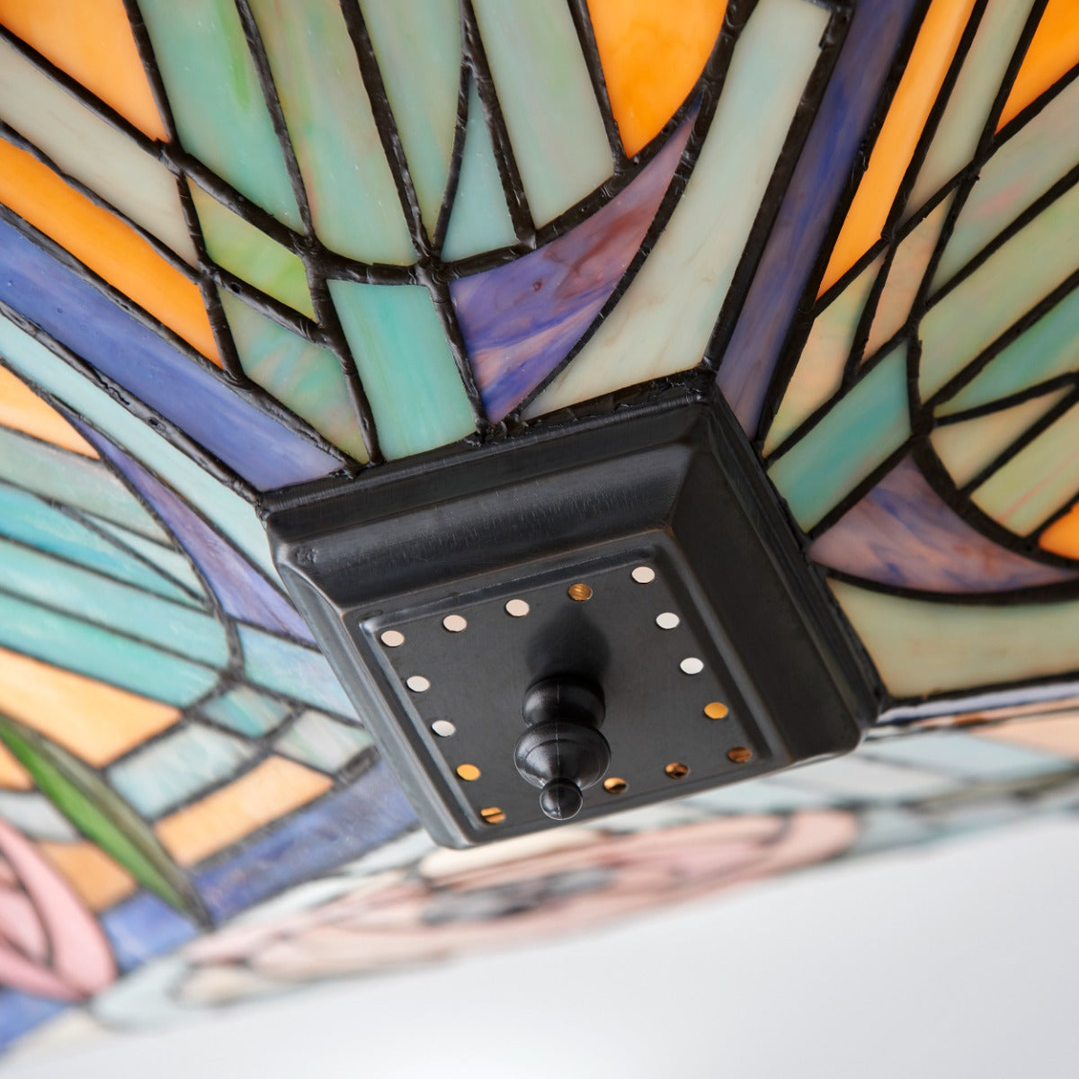 Interiors 1900 Willow 2 Light Tiffany Flush Ceiling Light
