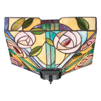 Interiors 1900 Willow Medium 2 Light Tiffany Flush Ceiling Light in Dark Bronze