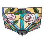 Interiors 1900 Willow Medium 2 Light Tiffany Flush Ceiling Light in Dark Bronze