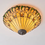 Interiors 1900 Jamelia Large 2 Light Tiffany Flush Ceiling Light in Satin Black
