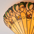 Interiors 1900 Jamelia Large 2 Light Tiffany Flush Ceiling Light in Satin Black