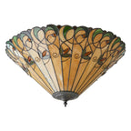 Interiors 1900 Jamelia Large 2 Light Tiffany Flush Ceiling Light in Satin Black