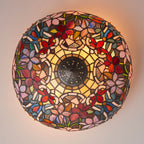 Interiors 1900 Sullivan Medium 2 Light Tiffany Flush Ceiling Light in Satin Black